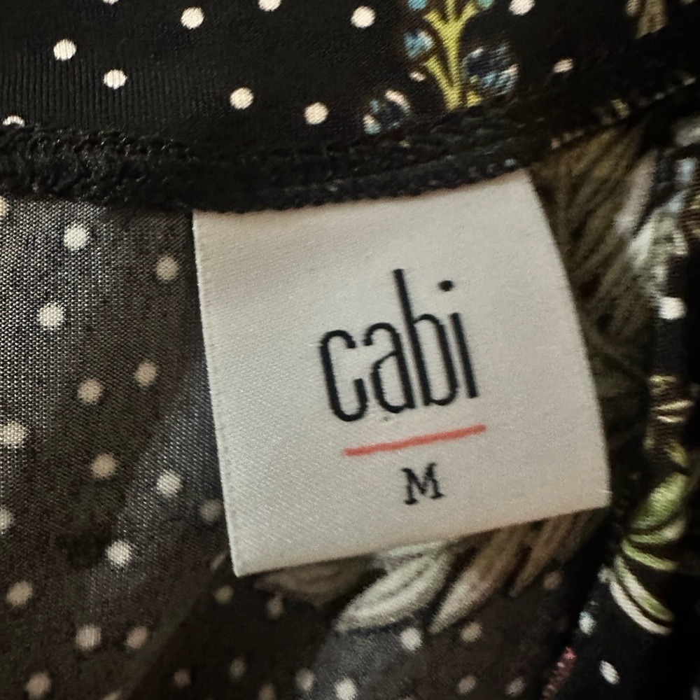 Cabi Runaround Black Floral Polka Dot Romper. Size Medium. - Picture 7 of 9